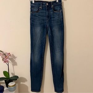 American eagle dark wash high rise skinny jeans